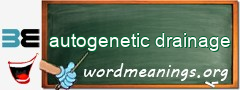 WordMeaning blackboard for autogenetic drainage